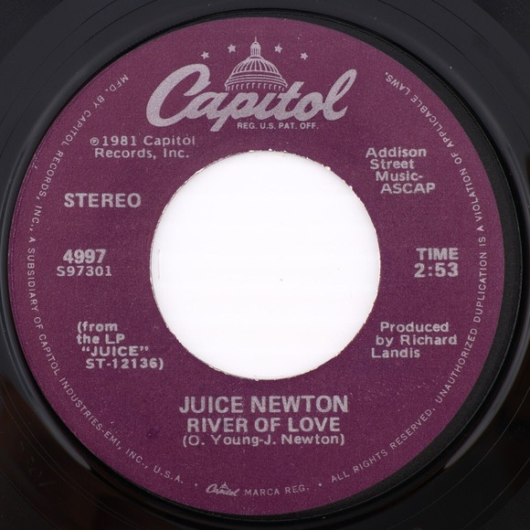 Juice Newton, Queen Of Hearts/ River Of Love 1981 45 rpm 7" Single Vinyl Record - Picture 6 of 8